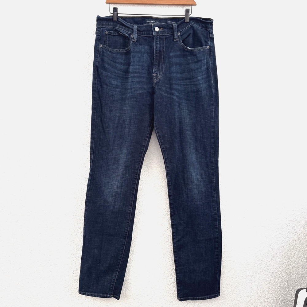 Lucky Brand Jeans 121 Slim Straight Denim Men's Size 36x34 Blue Stretch Denim
